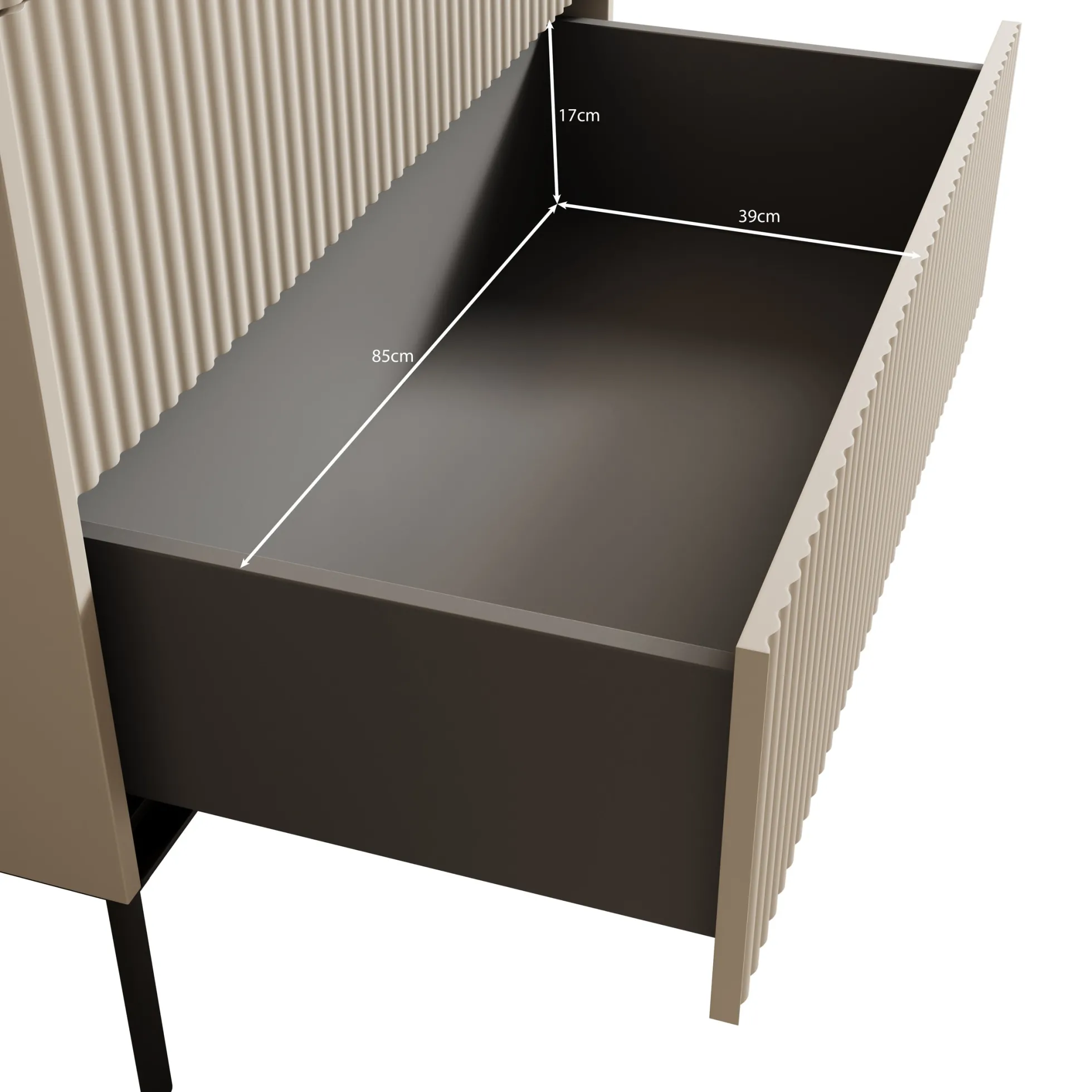 Timoteo - Ladekast - Beige - 93x47x125 cm