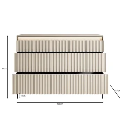 Timoteo - Ladekast - Beige - 130x47x94 cm