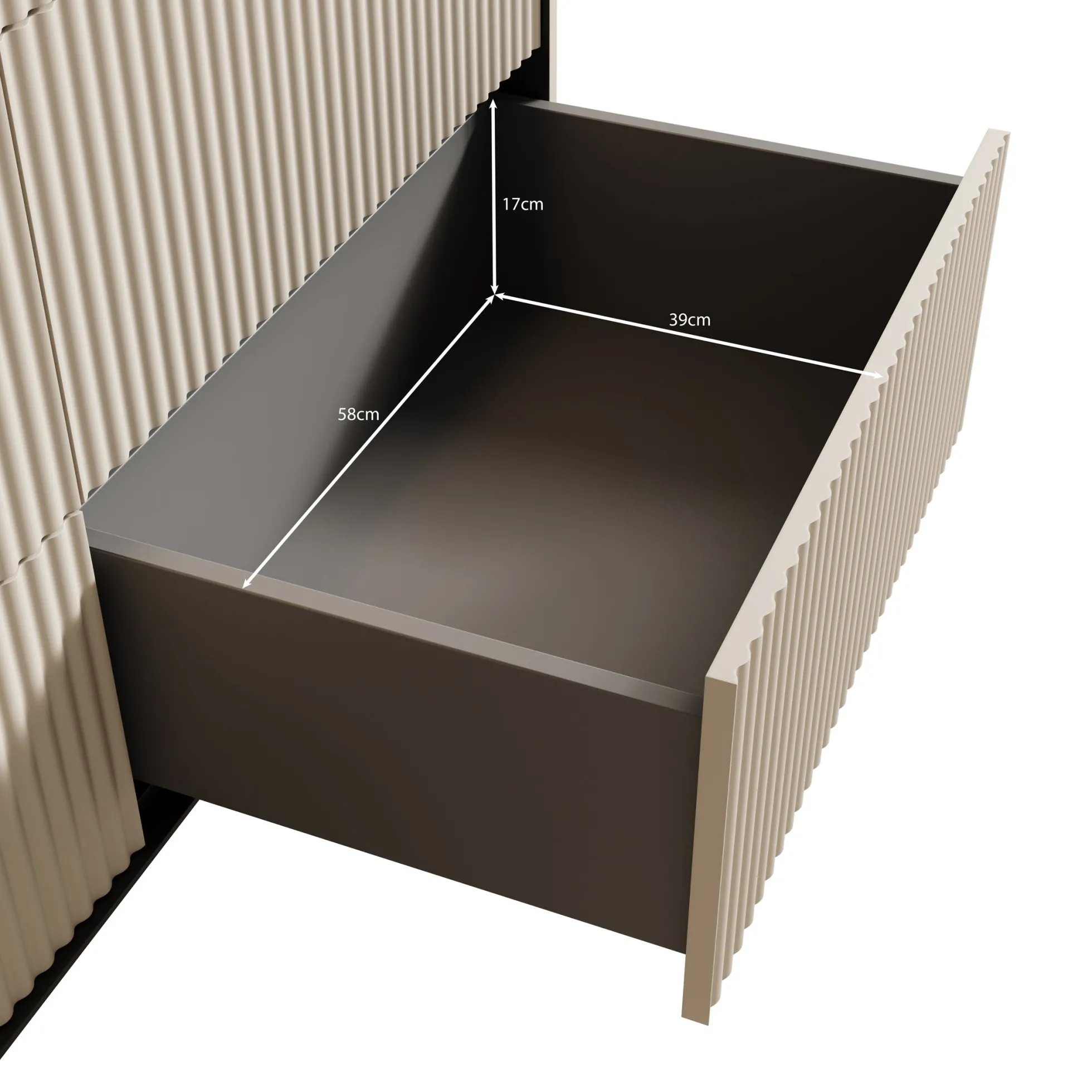 Timoteo - Ladekast - Beige - 130x47x94 cm