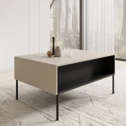 Timoteo - Salontafel met opbergruimte - Beige - 100x70x50 cm
