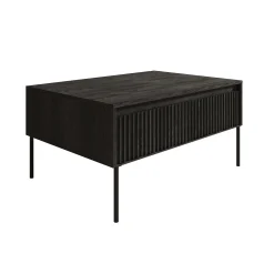 Timoteo - Salontafel met opbergruimte - Zwart - 100x70x50 cm