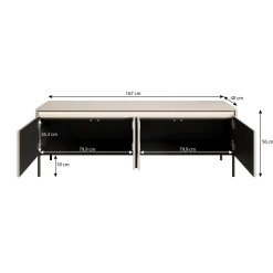 Timoteo - TV-Meubel - Beige - 167x40x56 cm