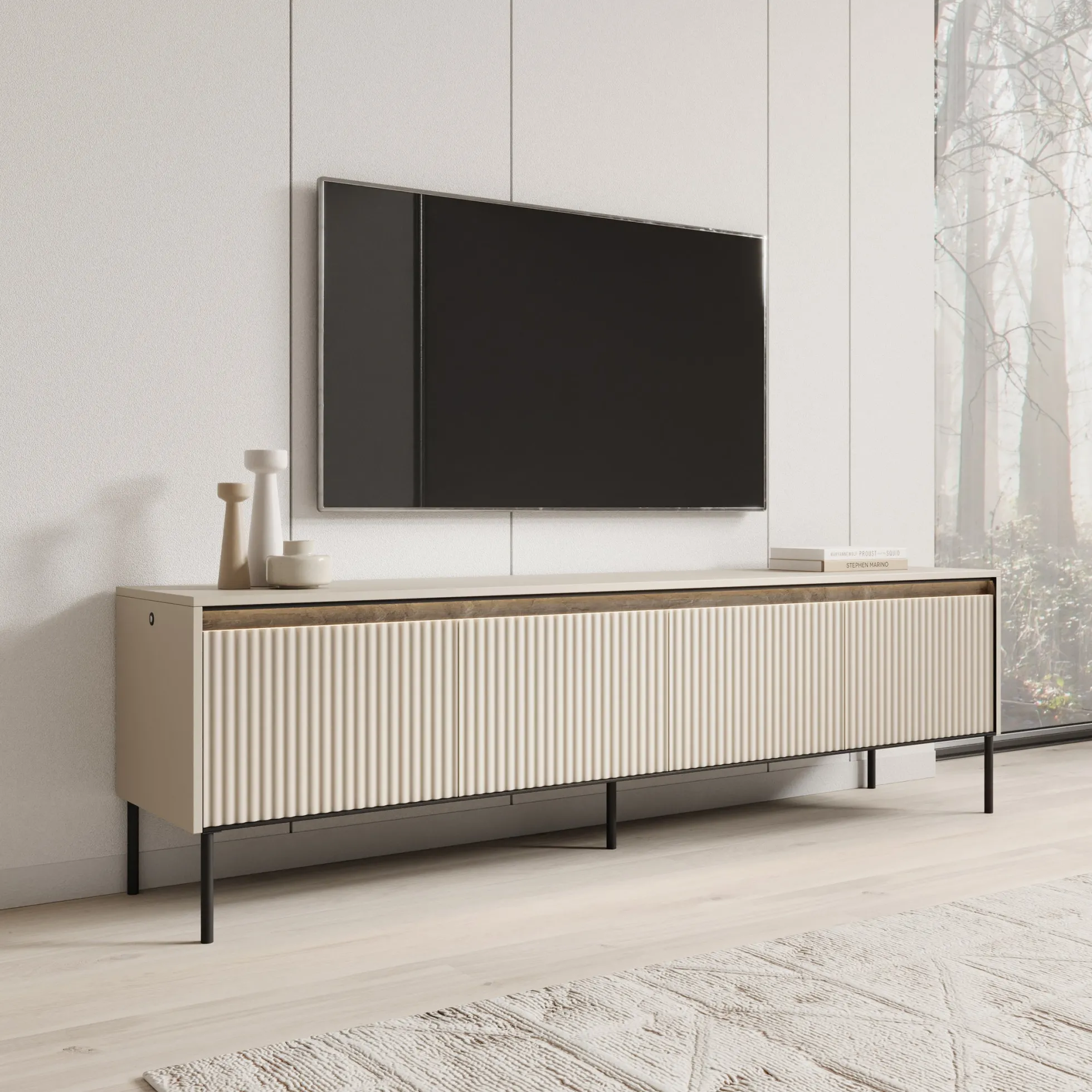Timoteo - TV-Meubel - Beige - 193x40x56 cm