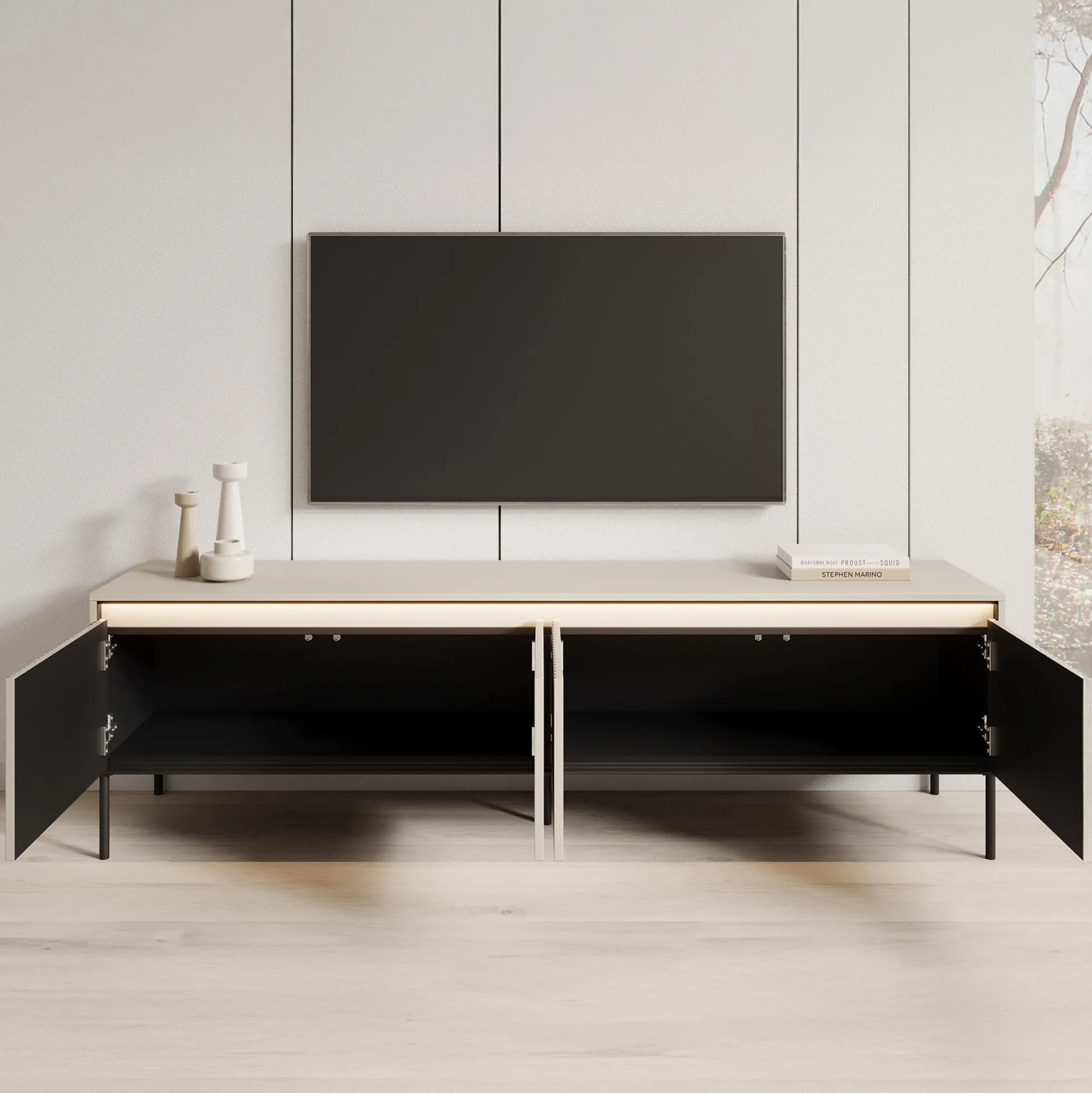 Timoteo - TV-Meubel - Beige - 193x40x56 cm