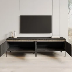 Timoteo - TV-Meubel - Mat zwart - 193x40x56 cm