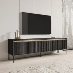 Timoteo - TV-Meubel - Mat zwart - 193x40x56 cm