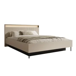 Timoteo - Tweepersoonsbed met opbergruimte - Beige - 160x200 cm
