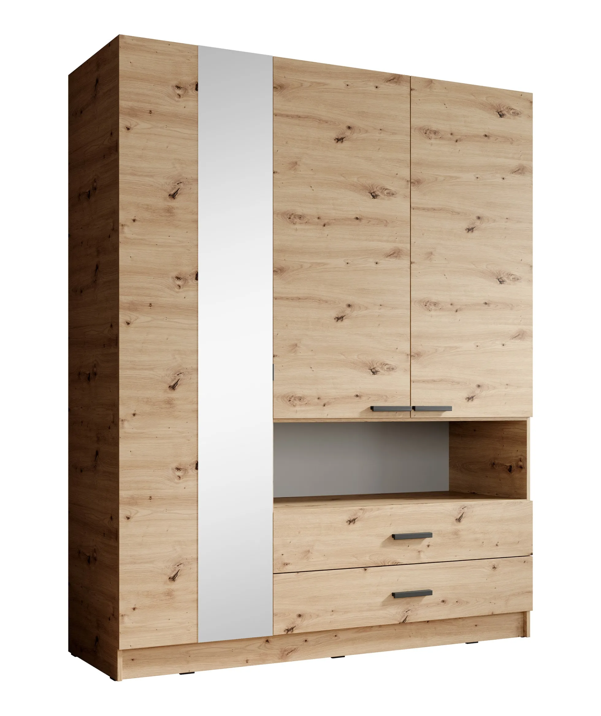 Tobin - Kledingkast 3-deurs - Eiken - 158x55x201 cm