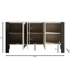 Torevia - Dressoir - Beige - 151x41x79 cm