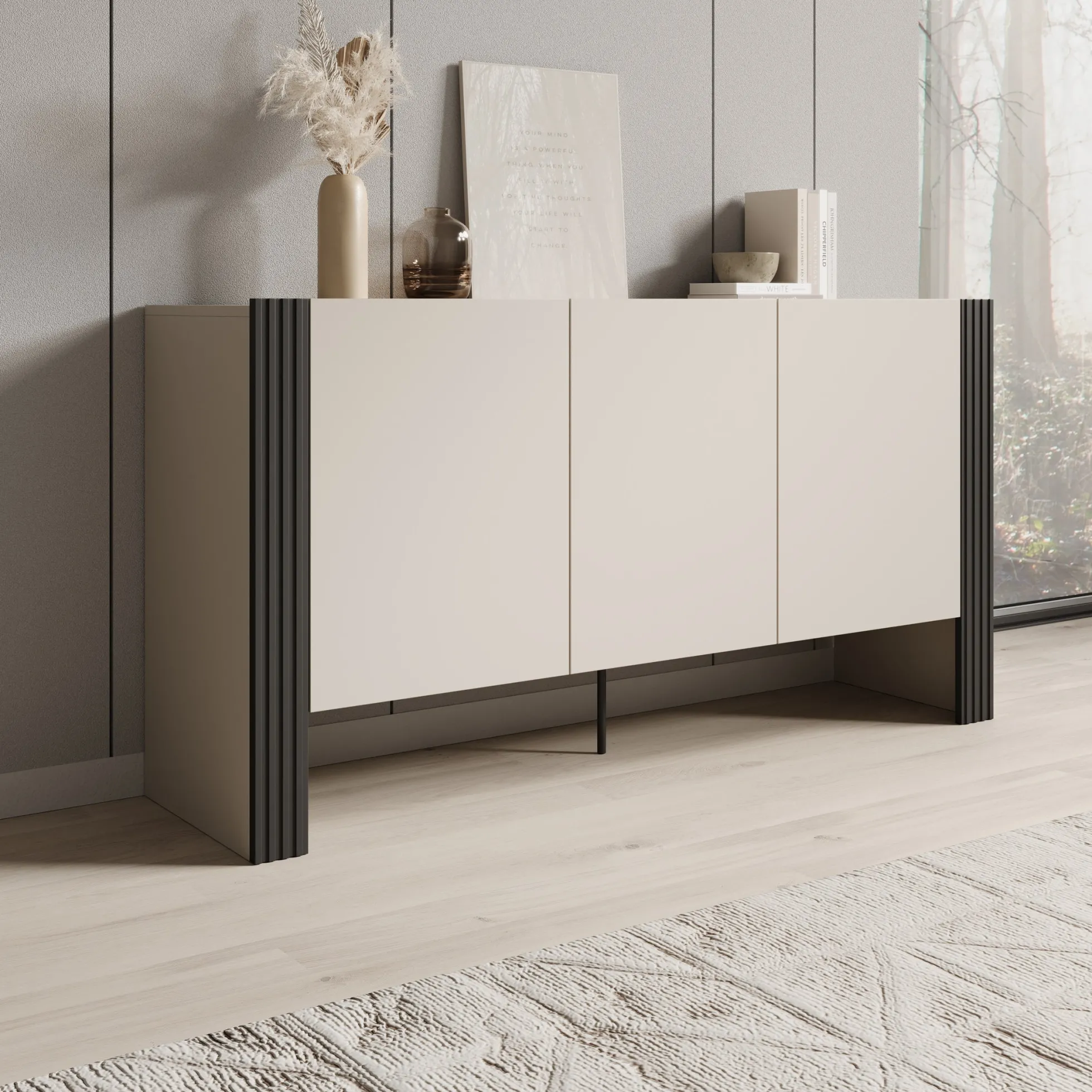 Torevia - Dressoir - Beige - 151x41x79 cm
