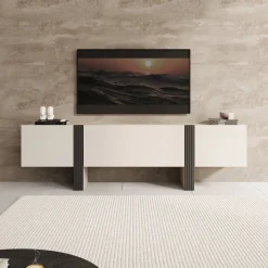 Torevia - TV-Meubel - Beige - 200x41x58 cm
