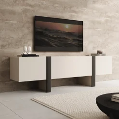 Torevia - TV-Meubel - Beige - 200x41x58 cm