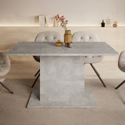 Tova - Eetkamertafel - Grijs/betonlook - 138x80x69 cm