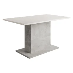 Tova - Eetkamertafel - Wit/grijs betonlook - 138x80x69 cm