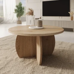 Trada - Salontafel - Licht eikenpatroon - 74x74x40 cm