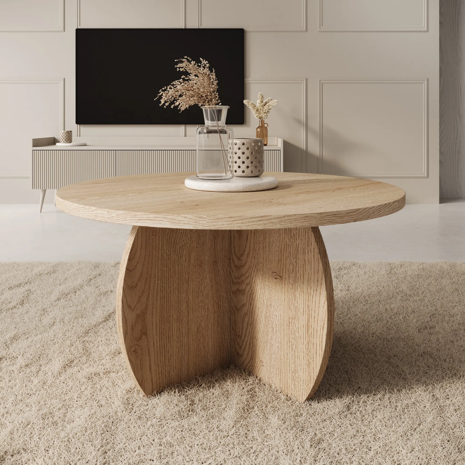 Trada - Salontafel - Licht eikenpatroon - 74x74x40 cm