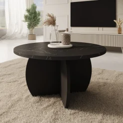 Trada - Salontafel - Zwart marmerlook - 74x74x40 cm