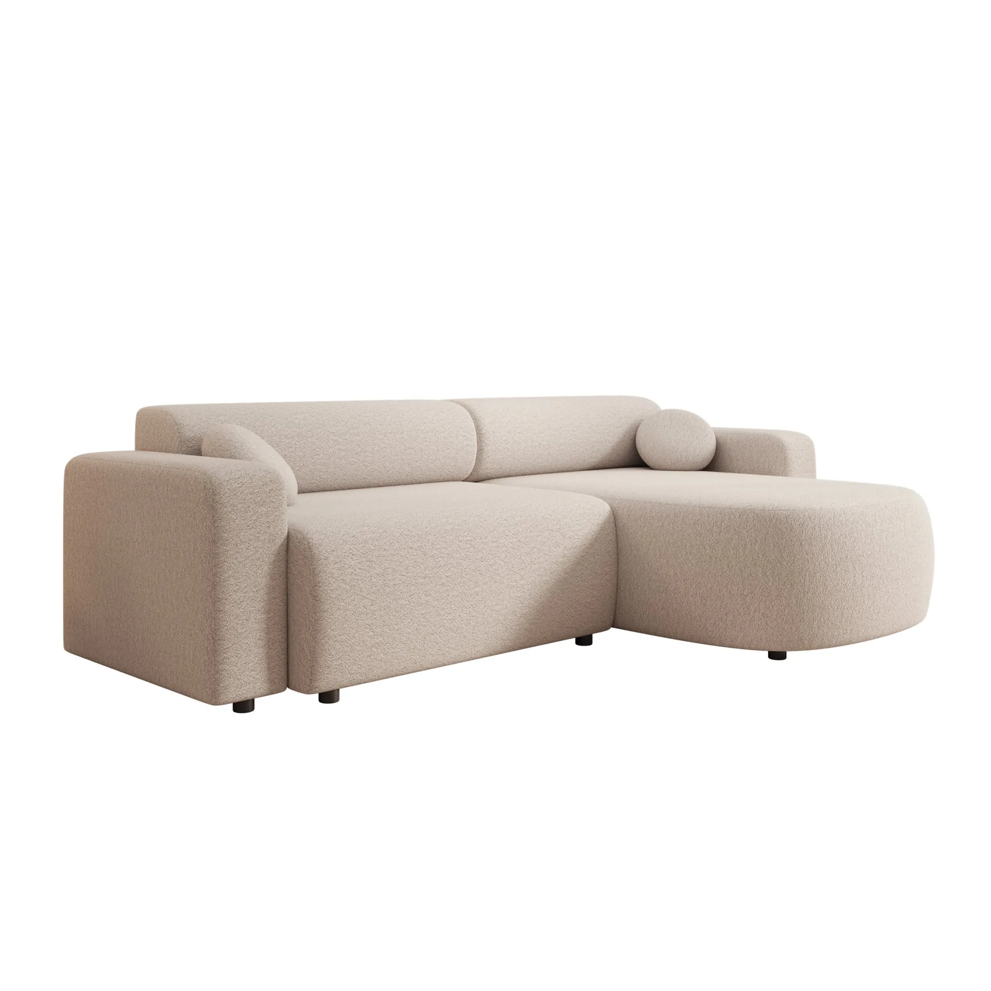 Tripp - Hoekbank 3-zits met slaapfunctie - Stof beige - Universeel