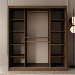 Ulysses - Kledingkast met schuifdeuren - Walnootpatroon - 180x62x200 c