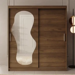 Ulysses - Kledingkast met schuifdeuren - Walnootpatroon - 180x62x200 c