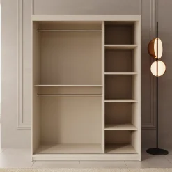 Ulysses - Kledingkast met schuifdeuren - Beige - 150x62x200 cm