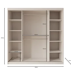 Ulysses - Kledingkast met schuifdeuren - Zwart - 200x62x200 cm