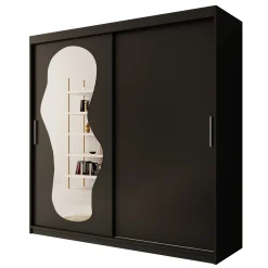 Ulysses - Kledingkast met schuifdeuren - Zwart - 200x62x200 cm