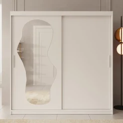 Ulysses - Kledingkast met schuifdeuren - Wit - 200x62x200 cm