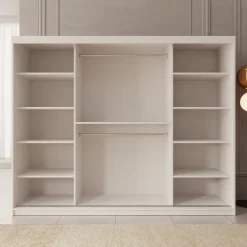 Ulysses - Kledingkast met schuifdeuren - Wit - 250x62x200 cm