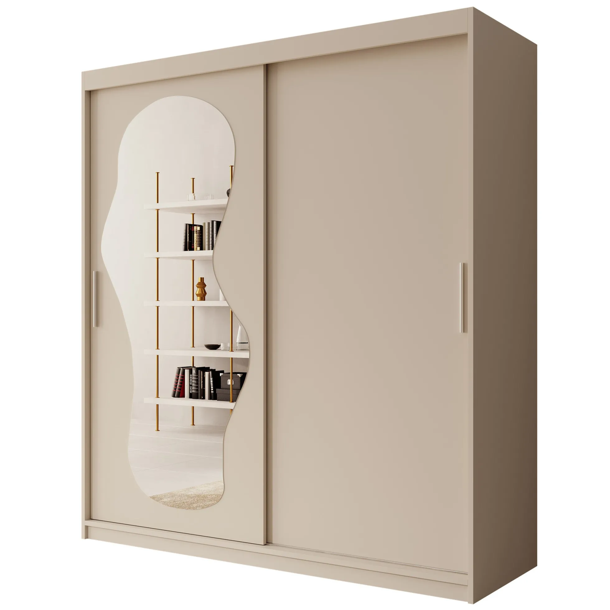 Ulysses - Kledingkast met schuifdeuren - Beige - 180x62x200 cm