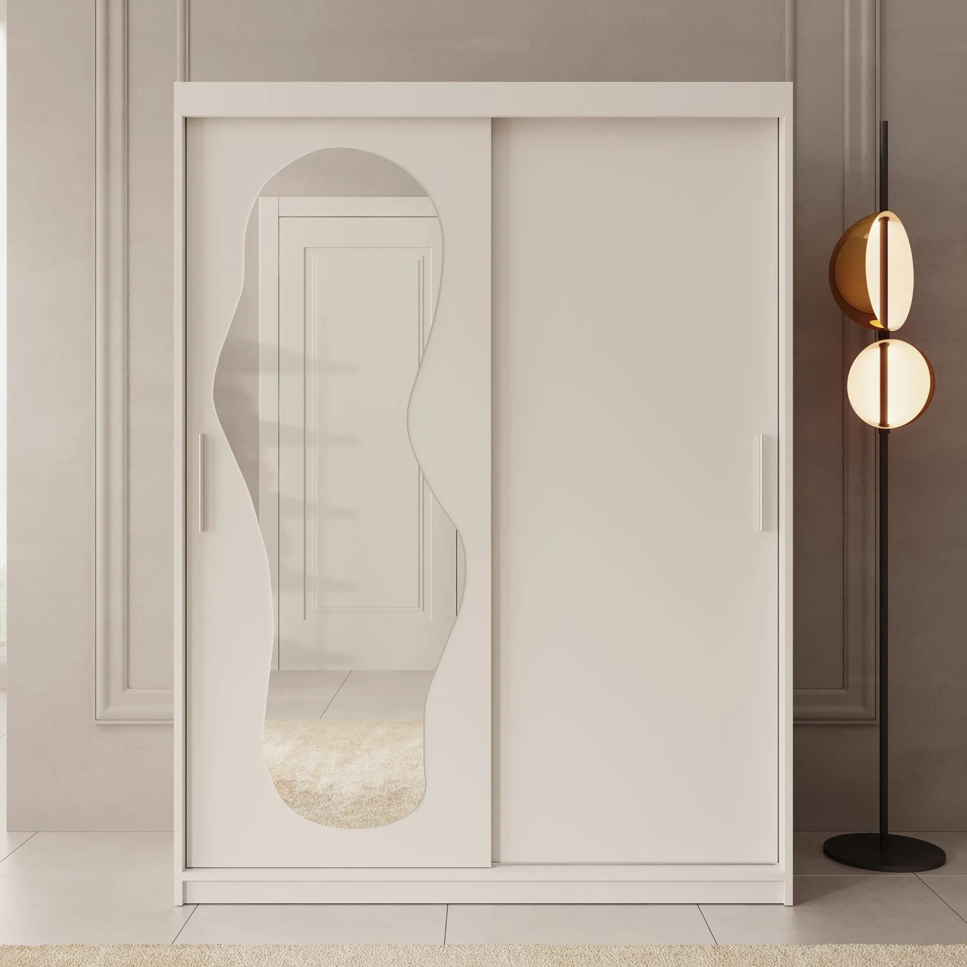 Ulysses - Kledingkast met schuifdeuren - Wit - 150x62x200 cm