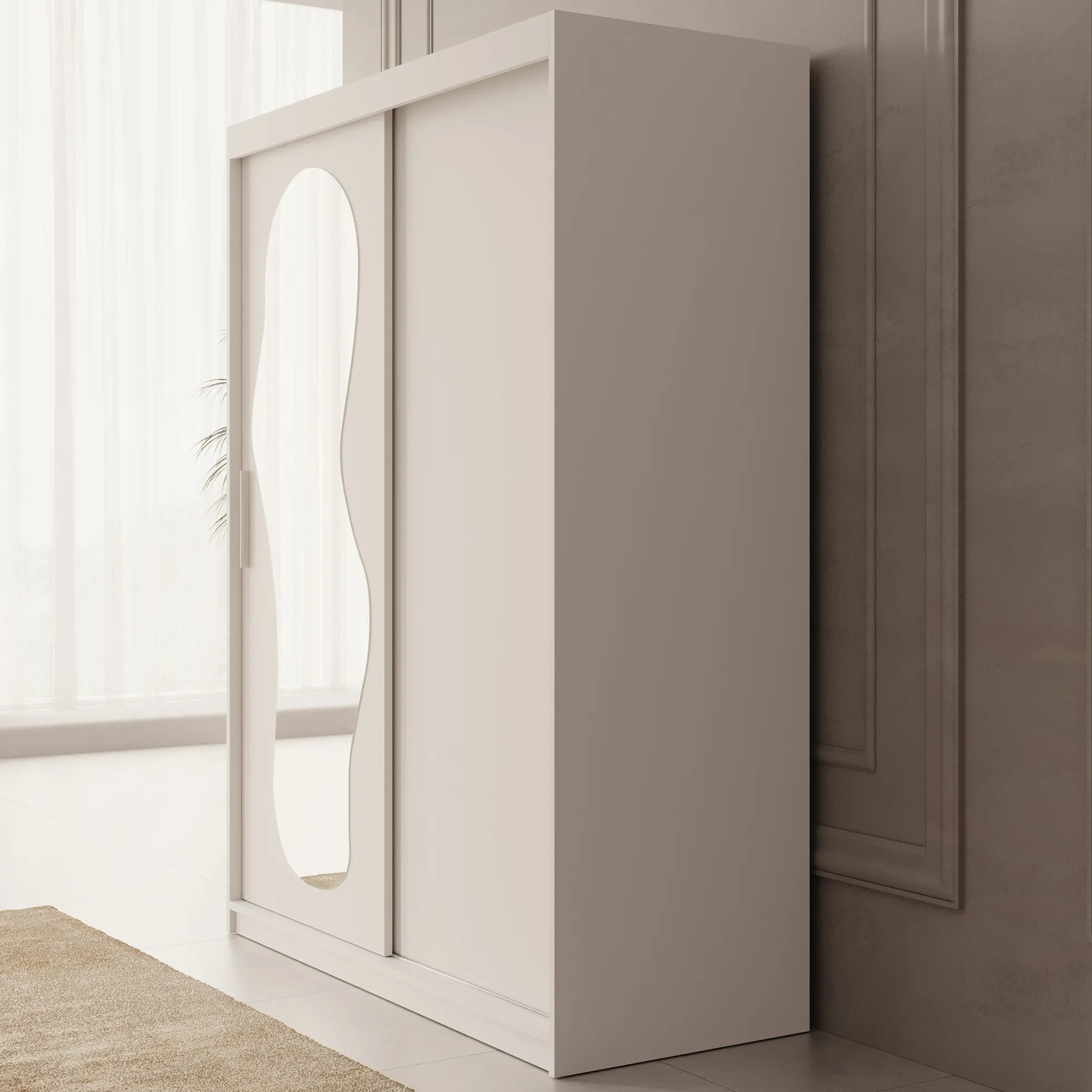 Ulysses - Kledingkast met schuifdeuren - Wit - 150x62x200 cm