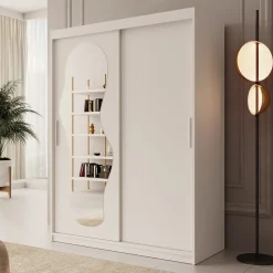 Ulysses - Kledingkast met schuifdeuren - Wit - 150x62x200 cm
