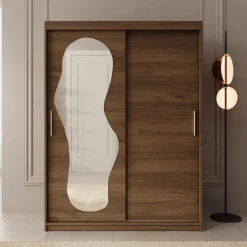 Ulysses - Kledingkast met schuifdeuren - Walnootpatroon - 150x62x200 c