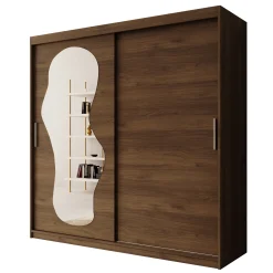 Ulysses - Kledingkast met schuifdeuren - Walnootpatroon - 200x62x200 c