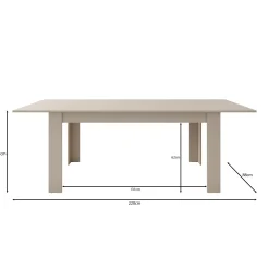 Uverta - Eetkamertafel - Beige - 166x88x75 cm