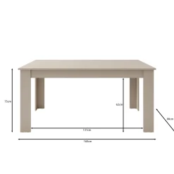 Uverta - Eetkamertafel - Beige - 166x88x75 cm