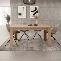 Uverta - Eetkamertafel - Licht eiken - 166x88x75 cm