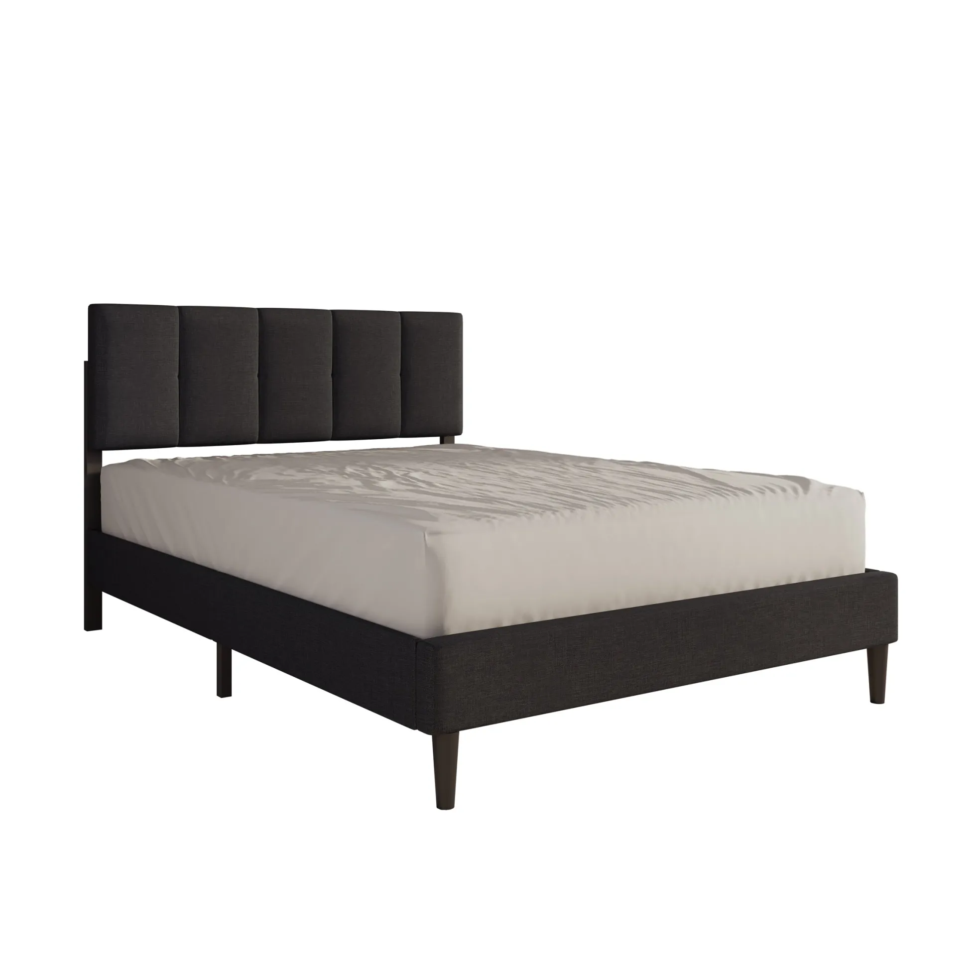 Varell - Tweepersoonsbed - Stof zwart - 140x200 cm