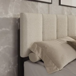 Varell - Tweepersoonsbed - Teddystof beige - 140x200 cm