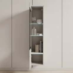Variety - Vitrinekast met LED - Beige - 30x33x130 cm