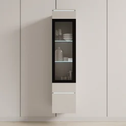 Variety - Vitrinekast met LED - Beige - 30x33x130 cm
