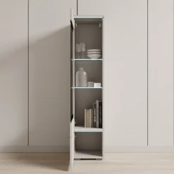 Variety - Vitrinekast met LED - Beige - 30x33x130 cm