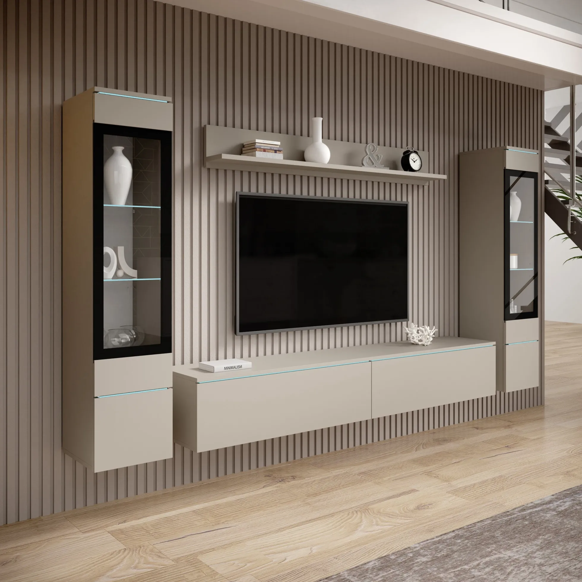 Variety - Wandmeubel - Beige - 180x33x132 cm