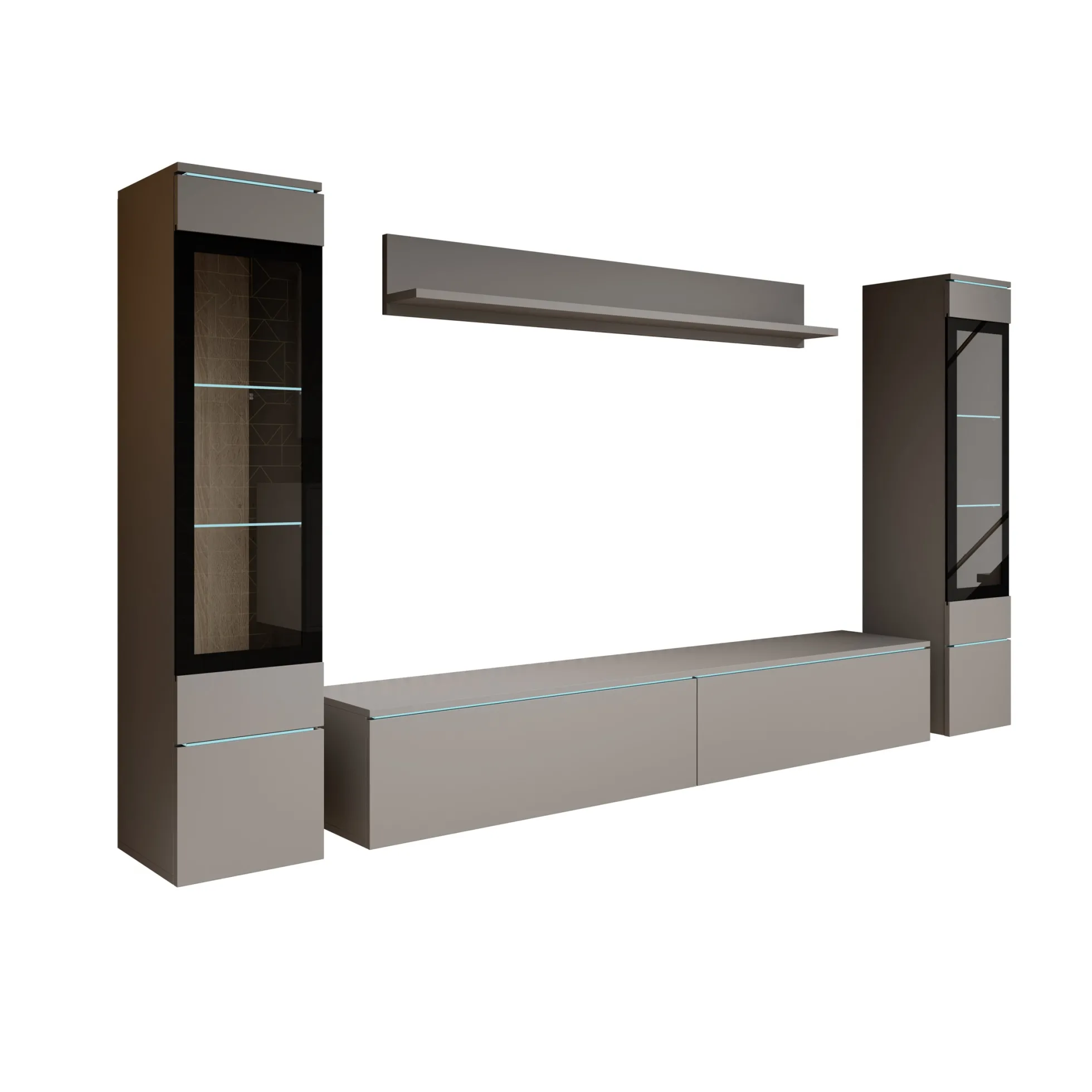Variety - Wandmeubel - Grijs - 180x33x132 cm