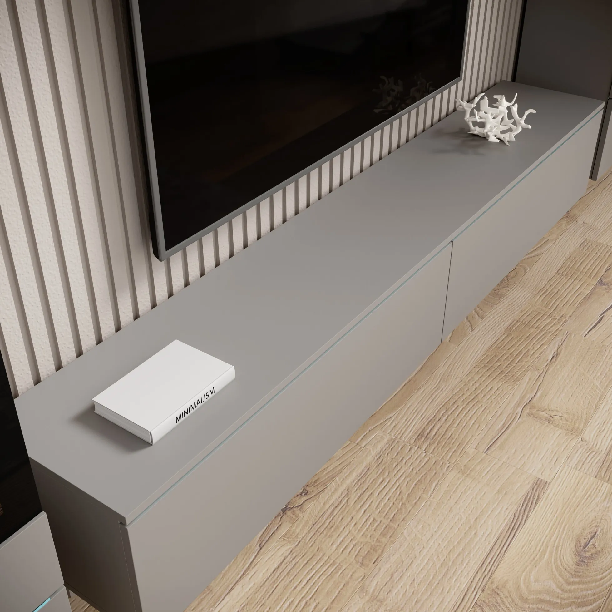 Variety - Wandmeubel - Grijs - 180x33x132 cm