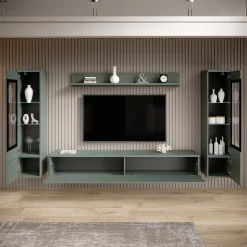 Variety - Wandmeubel - Groen - 180x33x132 cm