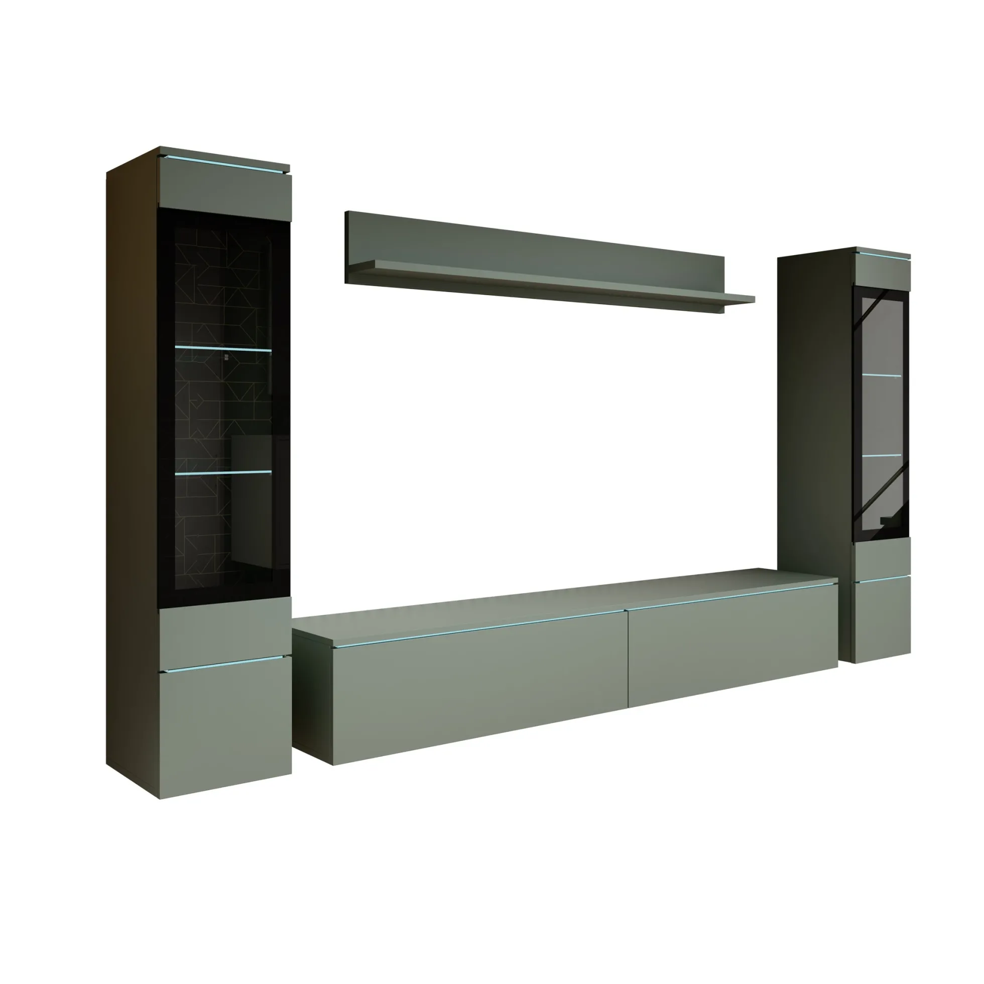 Variety - Wandmeubel - Groen - 180x33x132 cm