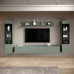 Variety - Wandmeubel - Groen - 180x33x132 cm