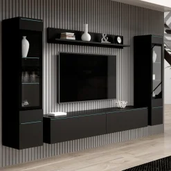 Variety - Wandmeubel - Zwart - 180x33x132 cm